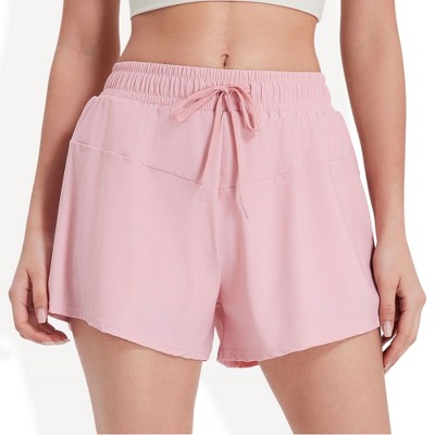 Anna-Kaci Active Women's High Waisted Drawstring Shorts with Elastic Waistband and Lightweight Fabric for Active or Casual Wear