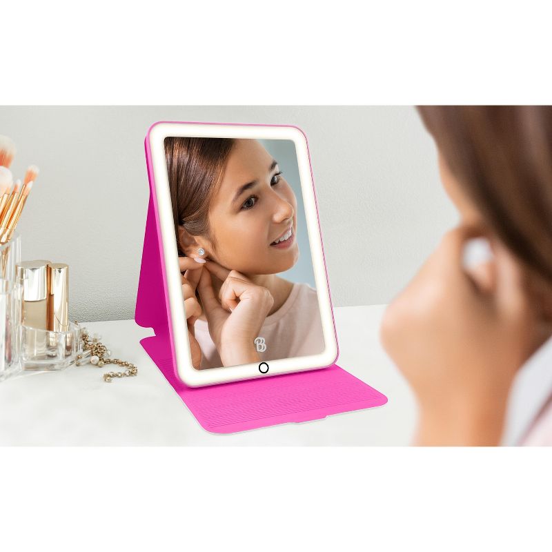 eKids Barbie Portable Makeup Mirror with Adjustable Lighting - White (MI-CV10BE.EXV23OLB), 4 of 5