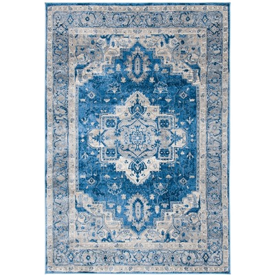 Brentwood Bnt851 Power Loomed Area Rug - Blue/grey - 5'3