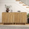 TV Stand With Removable Shelf,TV Cabinet Storage Fan-shaped Large Board Handle And 2 Doors,TV Stands Corner -Maison Boucle - 2 of 4