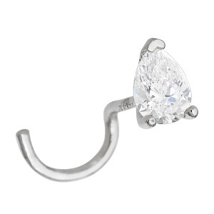 Jewelry Avalanche 22G 14K Gold Pear-shape Moissanite Nose Screw Nose Stud - 1 of 3