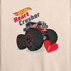 Women's - Hot Wheels - Valentine's Heart Crusher Lightweight French Terry Wide Neck Long Sleeve Shirt - 2 of 4