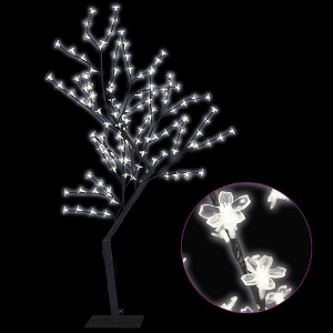 vidaXL Christmas Tree 128 LEDs Cold White Light Cherry Blossom 4 ft - 1 of 4