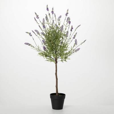 Sullivans Artificial 37" Lavender Topiary Bush, Purple