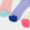 Anna-Kaci Women's Textured Knit Crew Socks with Color Block Cuffs and Toe Accents - 4 of 4