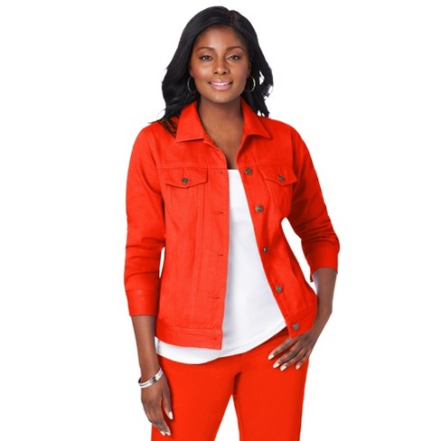 ERIN LONDON JACKET Womens Medium Orange Stretch Button Up Long Sleeve  Pocket £17.04 - PicClick UK