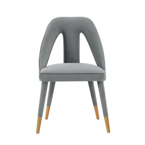 Neda Modern Velvet Upholstered Dining Chair Gray Manhattan