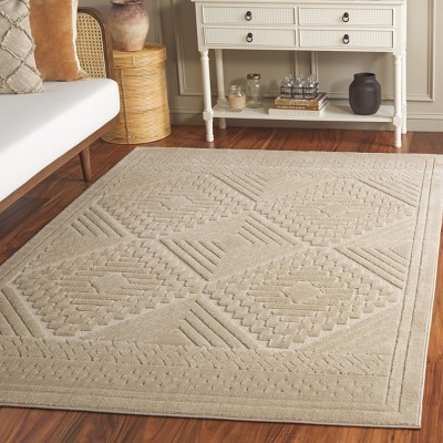 Selena Beige Geometric Synthetic 8' x 10' Area Rug