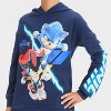 Boys' Sonic the Hedgehog Hooded Pullover Sweatshirt - Navy Blue - 2 of 4
