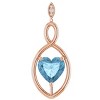 Pompeii3 9mm Blue Topaz Women's Heart Pendant in 14k Gold Necklace 6mm Tall - 4 of 4