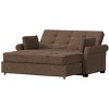 Hannah Convertible Futon Sleeper Sofa Brown - Serta: Polyester Upholstery, Wood & Metal Frame, Includes 2 Pillows - 3 of 4