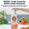 Electric Slicer Shredder, Food Slicers with 3 Blades & 80W high-torque Quiet Motor, 64mm Wide Feeding Chute, 800ml Food Container, Built-in Storage - 3 of 4