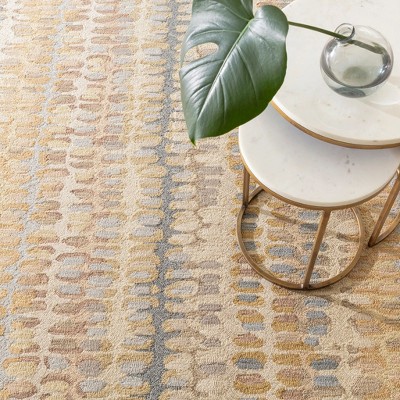 Gray and Beige Handmade Wool Abstract Rug, 2'0"x3'0"