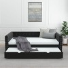 Daybed With Trundle Velvet Upholstered Tufted Sofa Bed,Arms With Button And Copper Nail,Full Daybed For Bedroom,Living Room,Guest Room-Cuddlewood - 2 of 4