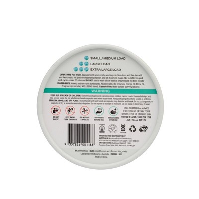 MNML Citrus Burst Capsules Laundry Detergent 45 Pods - 23.8 fl oz: Dermatologist Tested, Sensitive Formula, Paraben-Free
