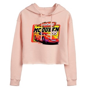 Women's - Disney - Original Lightning McQueen #95 Cropped Graphic Hoodie - 1 of 3