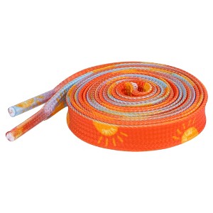INSPIRE CHIC Sneakers Orange Flat Gradient Crackle Alien Sun Pattern Athletic Shoelaces 1 Pair - 1 of 4