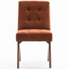 YOUNIKE Modern Upholstered Chair Dining Room Armless Kitchen Chairs Set of 4 Linen Fabric Chair Vanity with 4.7" Thick Cushion Wood V-Leg - 4 of 4