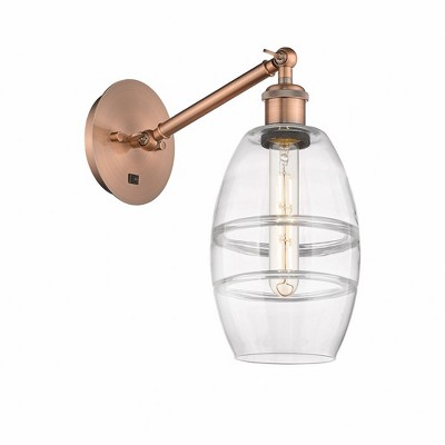 Vaz - 1 Light Arm Adjusts Up and Down Wall Sconce In Industrial Style-8.13 Inches Tall and 5.88 Inches Wide