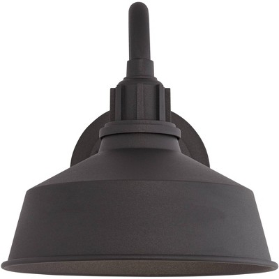 Black Industrial Gooseneck Outdoor Wall Light Fixture