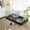 SONGMICS Guinea Pig Cages, Metal Grid Small Animal Playpen with Waterproof Washable Liner, 48.4 x 24.8 x 18.1 Inches, Black - 2 of 4