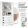 75" Kitchen Storage Cabinet with Glass Doors 4 Built-in Drawers Storage Pantry Display Cabinet for Living Room, Dining Room,Office-Tanpinhause - 4 of 4