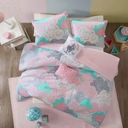 Full/Queen Euphoria Cotton Printed Comforter Set Pink