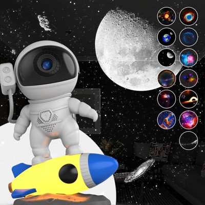 Aukfa Galaxy Projector, 12 in 1 HD Planetarium Astronaut Galaxy Projector 360° Adjustable, Starry Night Light Projector for Kids