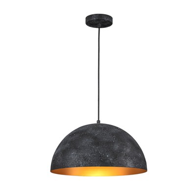 LLHZSY 1-Light Industrial Antique Black Dome Pendant Ceiling Light Fixture For Kitchen Island Dining Room- 15 7/10" W x 8 1/2" H