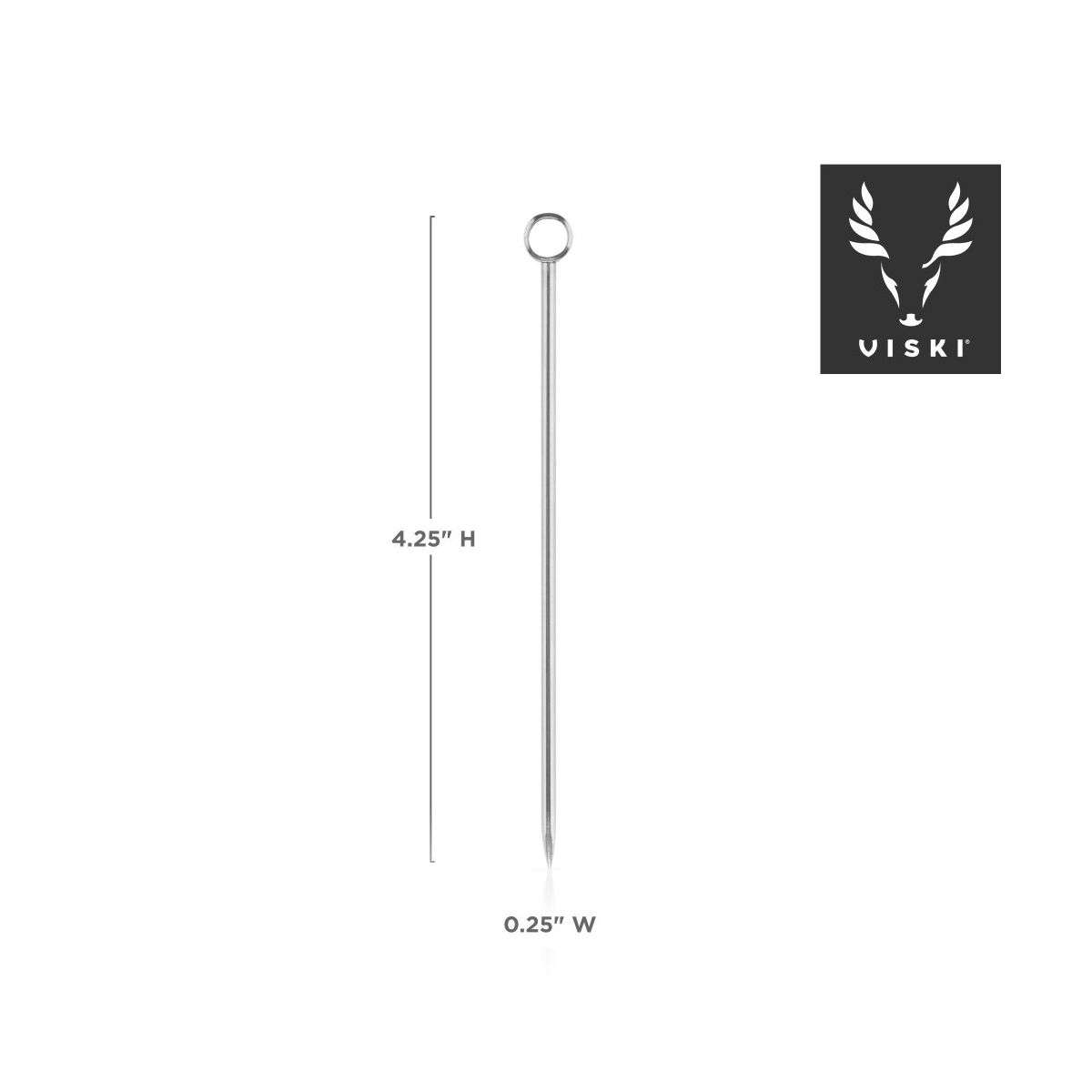 Viski Set of 6 Stainless Steel Cocktail Picks for Old Fashioned, Martini, 4.25? Skewers for Cherries, Olives, Limes, Oranges, Birthday Party, Wedding - thumbnail 3