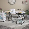 Comet Hobby/office/sewing Desk With Fold Down Top, Height Adjustable  Platform, Bottom Storage Shelf And Drawer Black/white - Sew Ready : Target