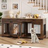 71'' Large Dog Crate for 2 Dogs, Dog Crate Furniture with 3 Drawers, Heavy Duty Dog Cage and TV Stand - 2 of 4