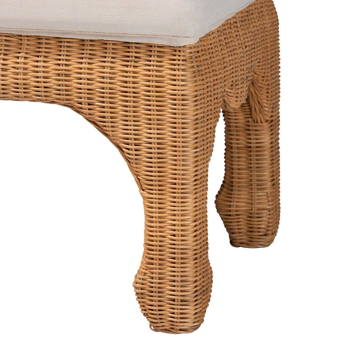 bali & pari Abena Ming Style Natural Rattan Bench with Cushion Light Honey - thumbnail 7