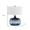 HomeRoots 24" Dark Blue Glass Table Lamp With White Novelty Shade - 3 of 4