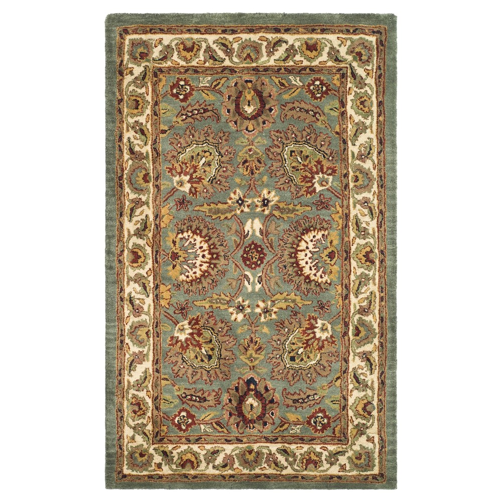 3'x5' Celadon/Ivory Botanical Tufted Accent Rug - Safavieh