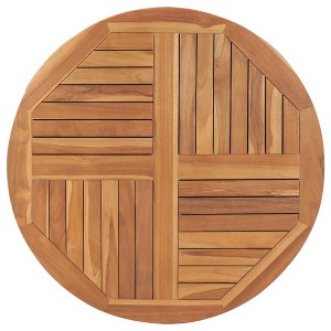vidaXL Table Top Solid Teak Wood Round 1" 35.4" - 1 of 4