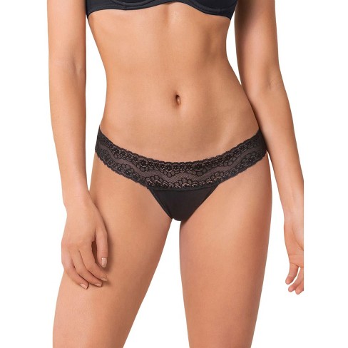 Leonisa Delicate Low-rise Lace Thong - Black M : Target