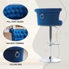 Velvet Adjustable Swivel Bar Stools Set of 2 with Metal Legs and Chrome Nailhead for Kitchen, Dining Room, or Counter - 4 of 4