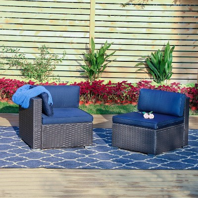 Outdoor Sectional Chairs with Cushions - Captiva Designs