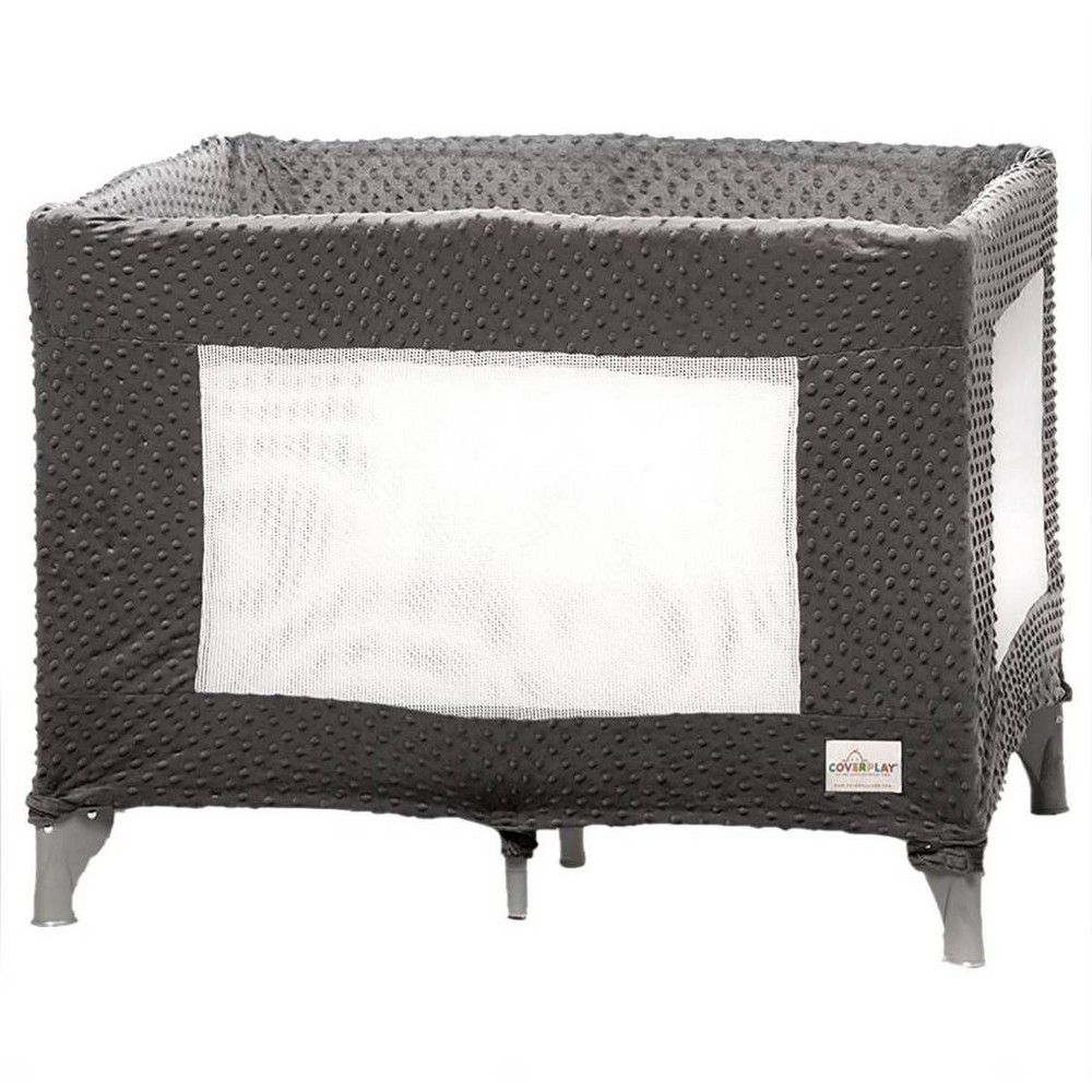 Photos - Cot Coverplay Play Yard Package - Gray: 35 lb Weight Capacity, 40" Depth, 29.5" Height