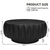 Round Solid Wood Carved Coffee Table with Elegant Sculptural Design - 3 of 4