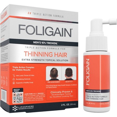 Foligain Triple Action Complete Formula for Thinning Hair for Men 10% Trioxidil - 2oz