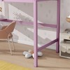 Sapphtopaz Twin Size High Loft Bed with Desk for Teens,Space-Saving Wood Loft Bed Frame with Guardrails & ladder for Kids Bunk Beds for Bedroom - 4 of 4