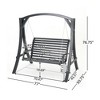Outdoor Patio Larch Wood Porch Swing Loveseat with Beam & Chains for Garden or Backyard - 3 of 4
