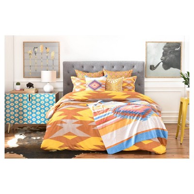 Holli Zollinger Bright Native Diamond Duvet Cover (Queen) Yellow - Deny Designs