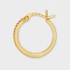14k Gold Plated Brass Cubic Zirconia Pave Click Top Hoop Earrings - A New Day™ Gold: Clip-In Clasp, Fashion Jewelry - 3 of 3