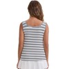 INSPIRE CHIC Women's Buckled Straps Breastfeeding Maternity U-Neck with Padded Loose Fit Longline Striped Tank Top - 2 of 4
