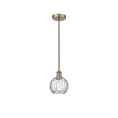 Athens Water Glass - 1 Light Mini Pendant In Industrial Style-8.75 Inches Tall and 6 Inches Wide