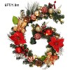TackView 6 Ft Christmas Garland, Pre-Lit Xmas Garland With 20 Lights, Xmas Garland for Mantel Table Porch, Red Gold - 2 of 4