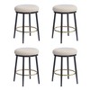 24.75" Velvet Upholstered Backless Counter Stools Set of 4 with Footrest, Round Seat, and Metal Frame for Kitchen, Bedroom - 4 of 4